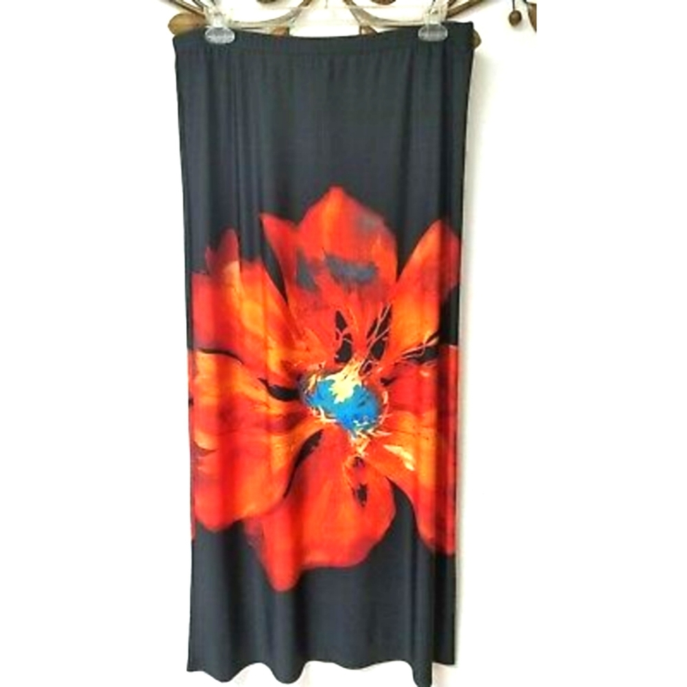 Zac & Rachel Spandex Floral Maxi Skirt Small